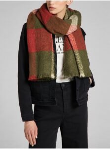 Red-Green Women's Plaid Scarf Lee
