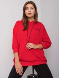 Red cotton sweatshirt with