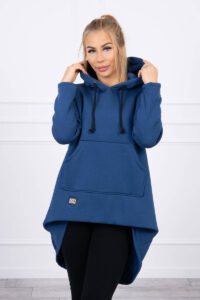 Reinforced sweatshirt with long back and