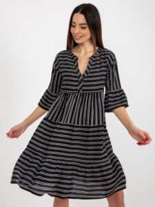 SUBLEVEL black loose striped dress