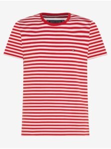 White and Red Mens Striped T-Shirt Tommy Hilfiger