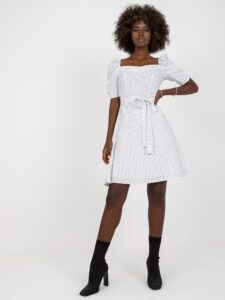 White minidress with polka dot