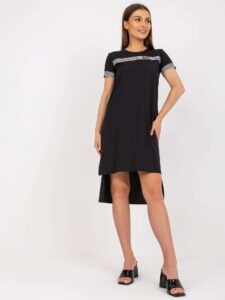 Black cotton casual dress with