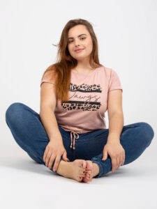 Dusty pink T-shirt plus sizes with