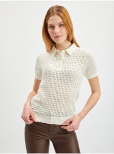 Orsay Cream Women Patterned Sweater Short