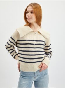 Orsay Cream Women Striped Sweater