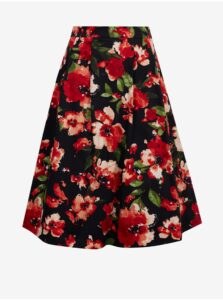 Orsay Red-Black Ladies Floral Skirt