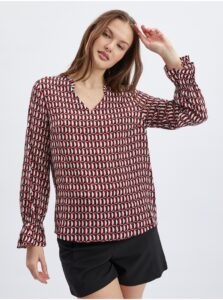 Orsay White-Red Ladies Patterned Blouse