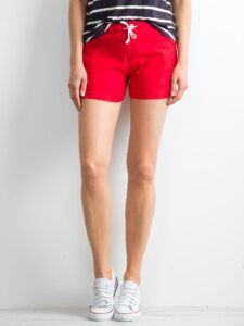 Red shorts with