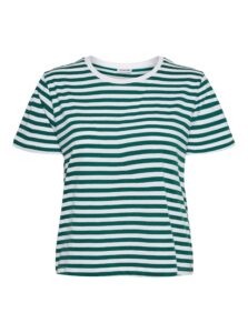 White-Green Striped T-Shirt Noisy May