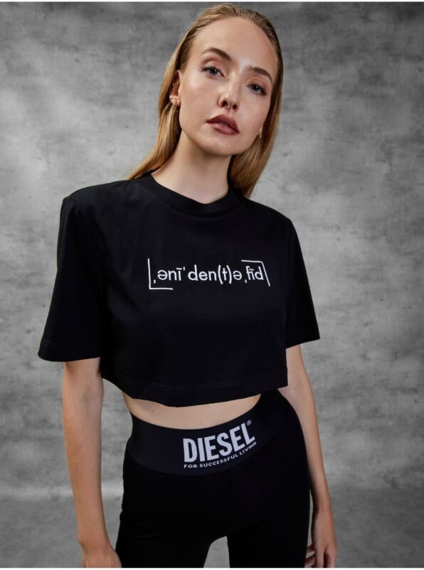 Black Women's Cropped T-Shirt Diesel -