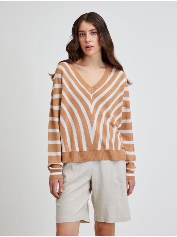 Cream-brown striped sweater Noisy May