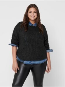 Dark gray women's ribbed sweater ONLY