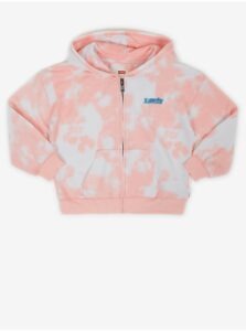 Levi's White-Pink Girls' Batik Sweatshirt with Zipper