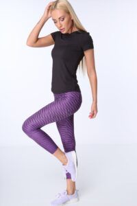 Sports leggings with purple