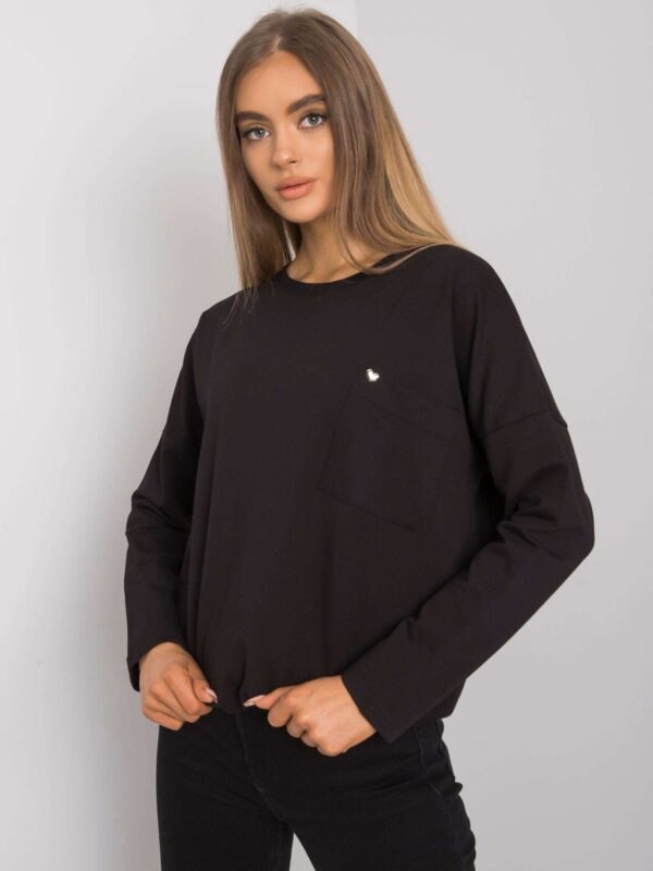 Black cotton blouse with