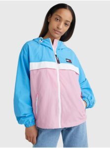 Blue-Pink Women's Lightweight Jacket with Hood