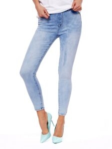 Blue jeans with zipper on