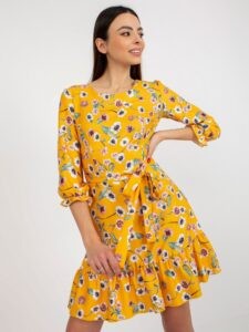 Dark yellow floral dress with