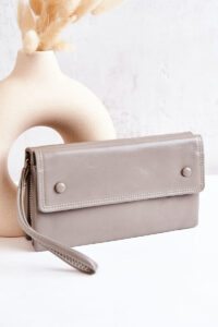 Large zippered leather wallet