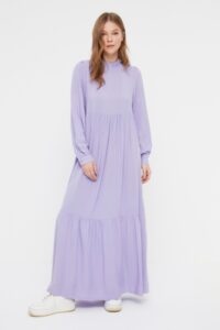 Trendyol Lilac Stand Up Collar Ruffle