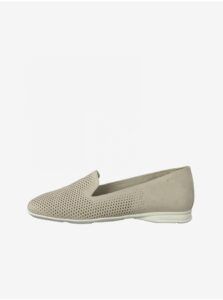 Beige Patterned Leather Loafers Tamaris