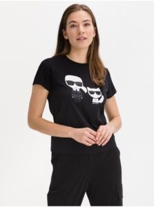 Black Women's Patterned T-Shirt Karl