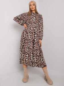 Black-beige dress with leopard pattern by