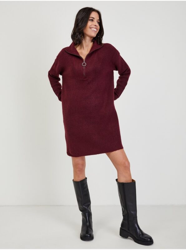 Burgundy Sweater Dress Noisy May