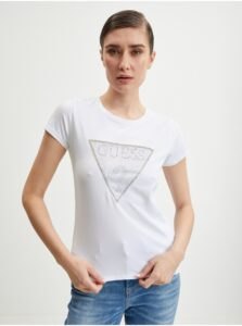 White Women's T-Shirt Guess Crystal