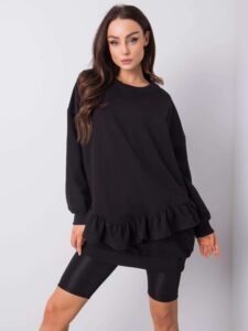 Black cotton sweatshirt with