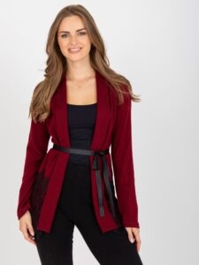 Burgundy knitted cape with