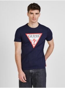 Dark blue men's T-shirt Guess