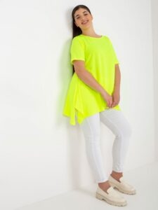 Fluo yellow smooth viscose blouse