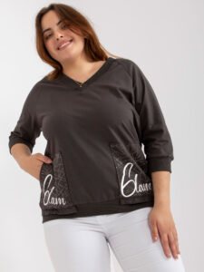 Large khaki blouse with loose