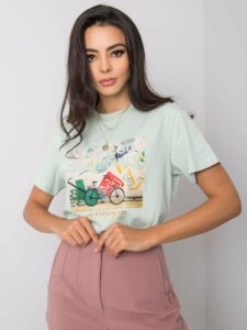 Mint cotton T-shirt with