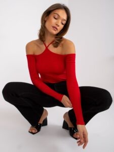 Red Spanish ribbed blouse Caterina