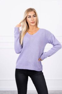 V-neck sweater purple