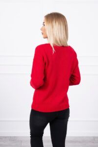 V-neck sweater red