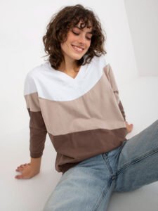 White and brown women's basic