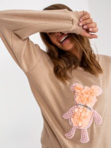 Women's beige classic sweater with