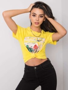 Yellow cotton T-shirt with