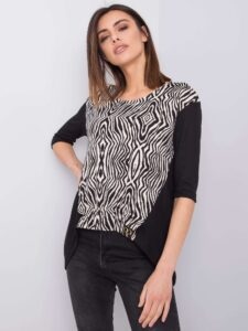 Black and white blouse with patterns