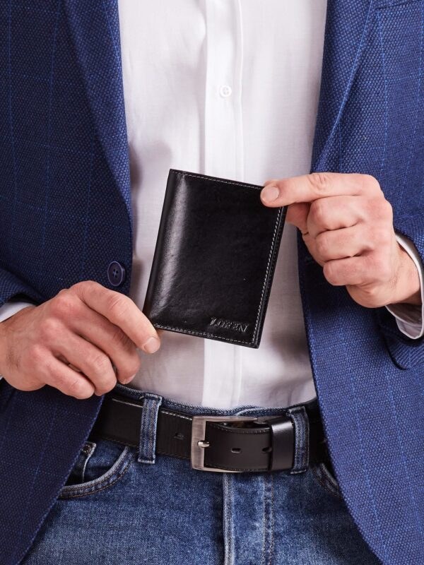 Black men's leather wallet