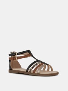 Brown Girls Leather Sandals Geox-Karly