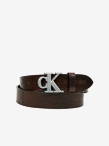 Dark brown men's leather belt Calvin