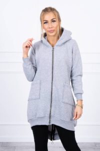 Insulated sweatshirt with zipper at