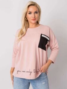 Larger powder pink blouse with