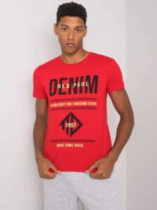 Men's red cotton T-shirt
