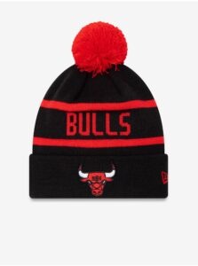 New Era Red-Black Men's Winter Beanie with pompom and